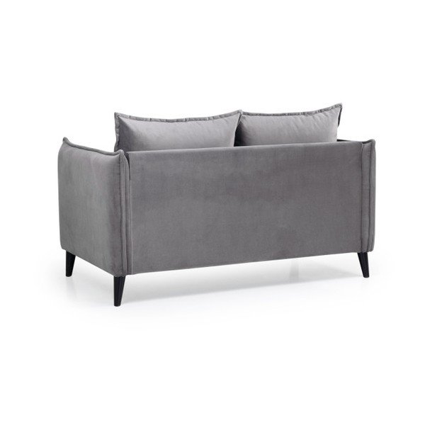 Canapea din catifea Scandic Leo, gri, 145 cm-image-3