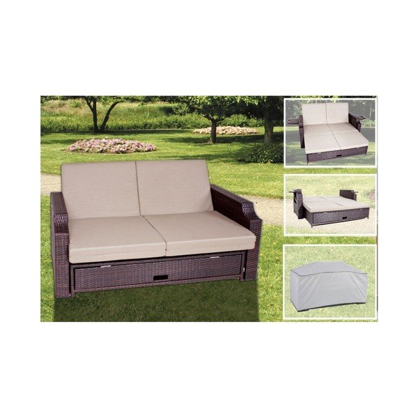 Canapea extensibilă pentru grădină cu spațiu depozitare ADDU Monaco-image-4