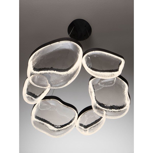 Lustră negru-mat LED cu intensitate reglabilă din oțel cu abajur din sticlă ø 83 cm Clair – Nova Luce-image-2