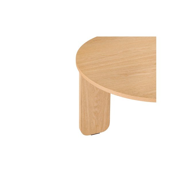 Măsuță de cafea în culoare naturală rotundă cu blat cu aspect de lemn de stejar ø 75 cm Kuvu – noo.ma-image-3