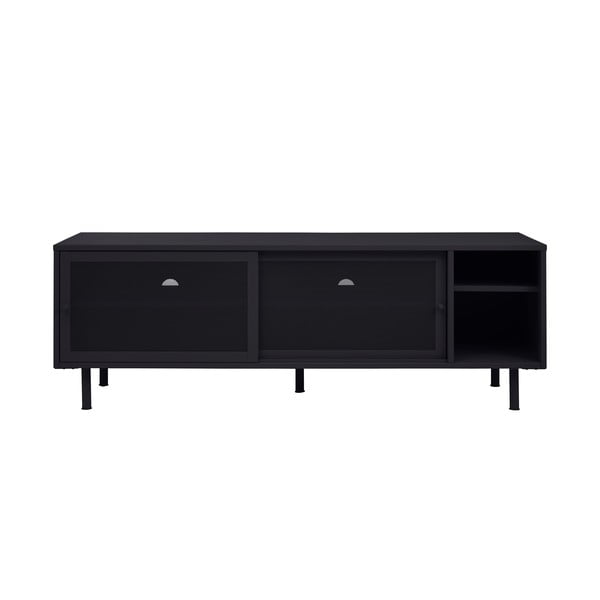 Comodă TV neagră din metal 160x55x45 cm Veep – Unique Furniture