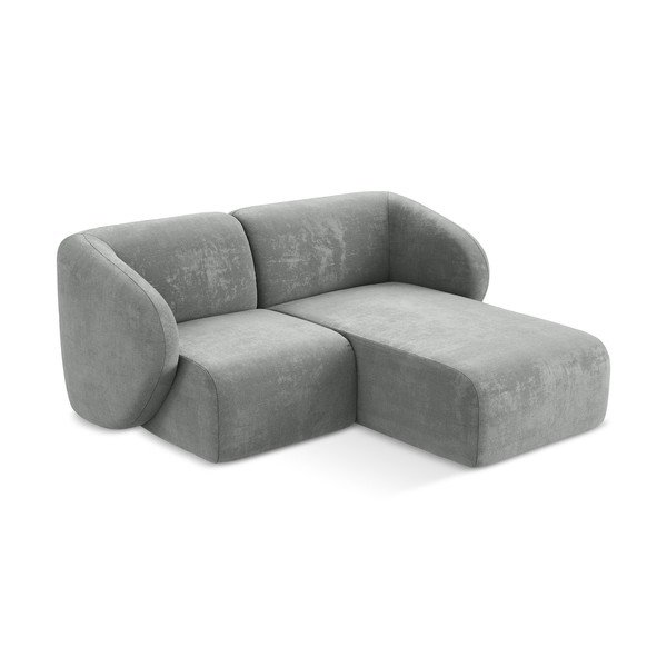 Colțar gri cu tapițerie din chenille (cu colț pe partea dreaptă/cu șezlong) Lani – Makamii-image-2