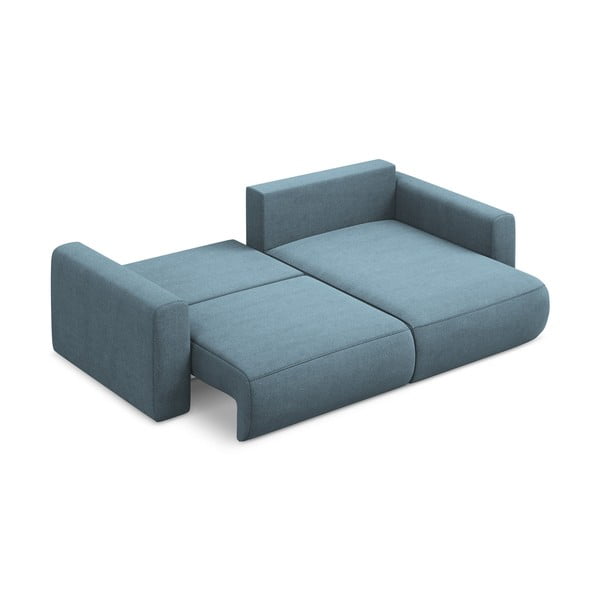 Colțar albastru deschis extensibil/cu spațiu de depozitare (cu colț pe partea dreaptă/cu șezlong) Kapua – Makamii-image-3