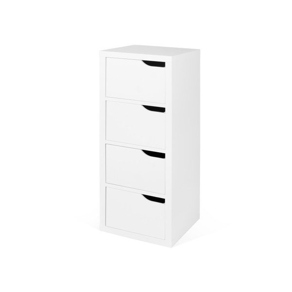 Comodă cu 4 sertare TemaHome Basic, alb-image-1