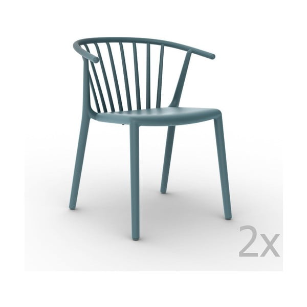 Set 2 scaune grădină Resol Woody, albastru