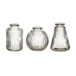 Set 3 vaze de sticlă Sass & Belle Bud, transparent