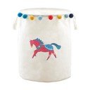 Coș de jucării pentru copii alb din material textil ø 38x48 cm Mimo Eclectic Horse – Premier Housewares