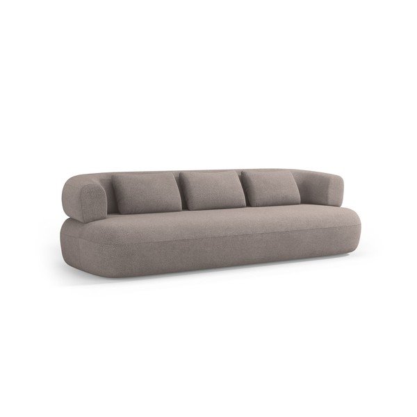 Canapea maro deschis cu tapițerie din țesătură bouclé 200 cm Jenny – Micadoni 