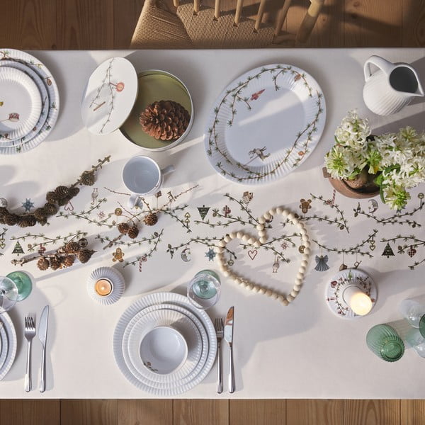 Platou de servire alb din porțelan 27x34 cm  cu model de Crăciun Hammershøi – Kähler Design-image-2