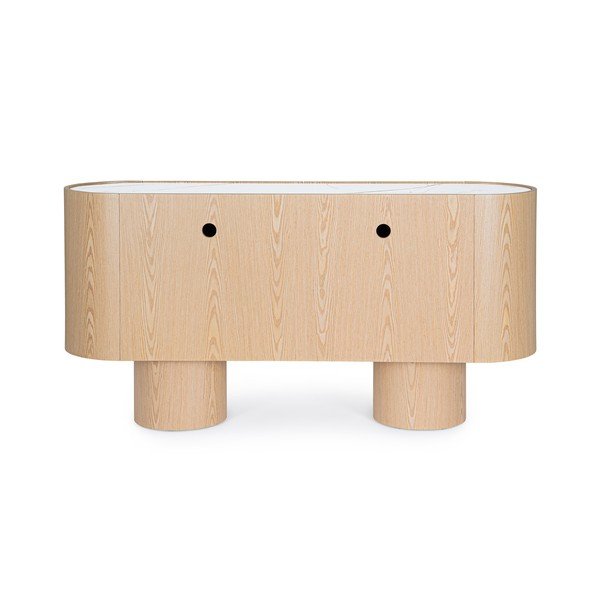 Comodă în culoare naturală deschisă cu aspect de lemn de stejar 160x80,5x45,5 cm Otilia – Bizzotto-image-2
