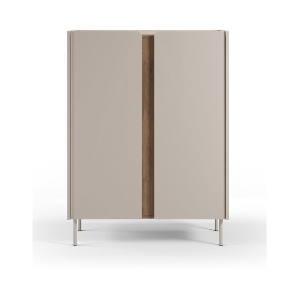 Dulap crem/în culoare naturală cu aspect de lemn de stejar 90x120x40 cm Lucile – Marckeric