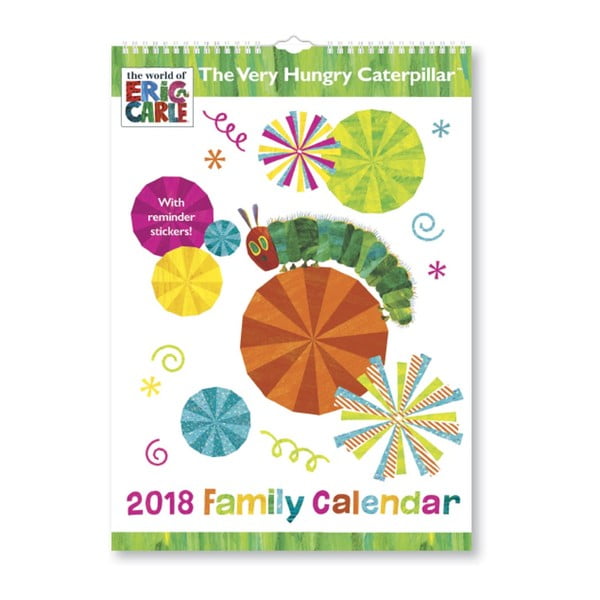 Calendar perete pentru anul 2018 cu notițe adezive  Portico Designs Hungry Caterpillar, A3