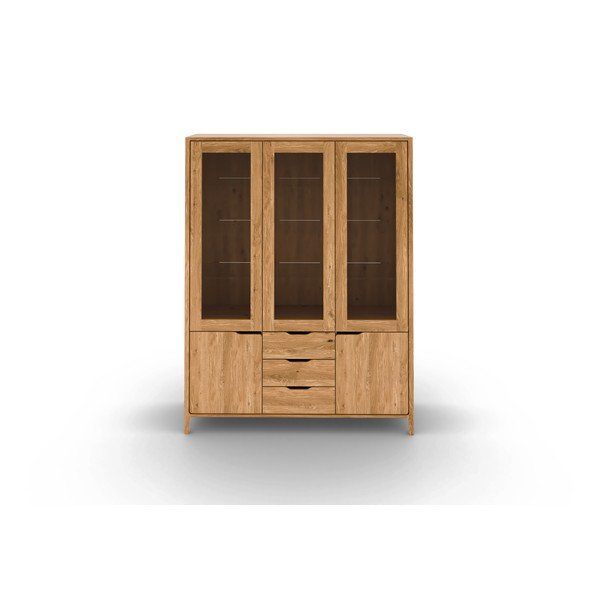 Vitrină în culoare naturală din lemn   de stejar 140x188 cm Twig – The Beds