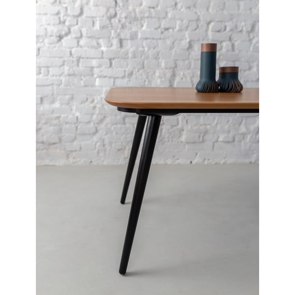 Masă dining din lemn de frasin cu picioare negre Ragaba Contrast, 180 x 90 cm-image-2