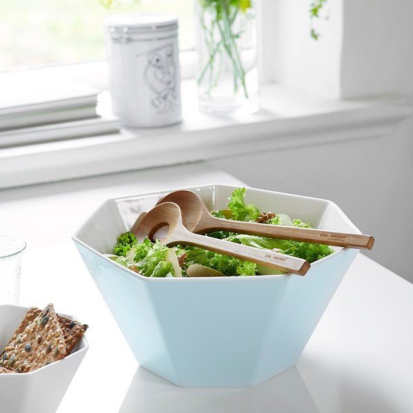 Bol Steel Function Heptagon cu tacâmuri din bambus, albastru