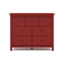Comodă roșie joasă din lemn de pin 110x80 cm Misti – Marckeric