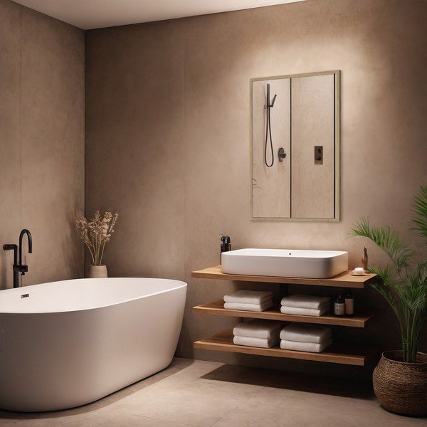 Oglindă de perete 52x72 cm Oak – knor-image-1