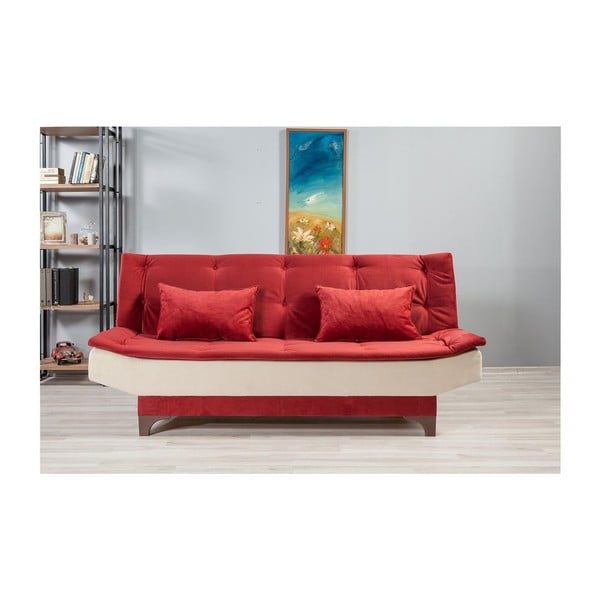 Canapea extensibilă Ersi, alb-roșu