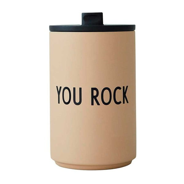 Cană termos bej 350 ml You Rock – Design Letters