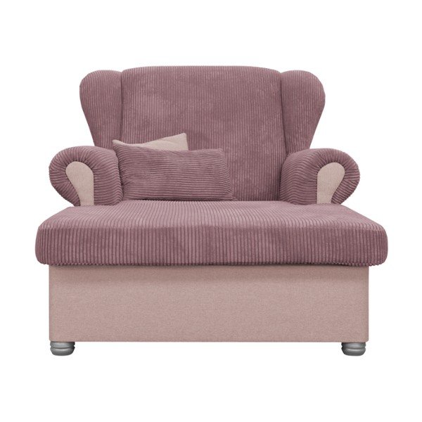 Șezlong roz cu tapițerie din catifea reiată Lord – Ropez-image-1