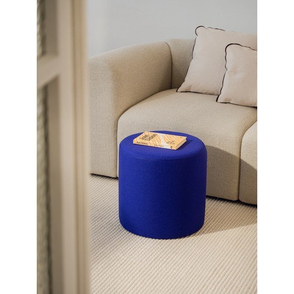 Puf albastru cu tapițerie din lână Folk – noo.ma-image-1