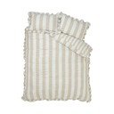 Lenjerie de pat bej pentru pat de o persoană 135x200 cm Seersucker Frill Stripe – Catherine Lansfield