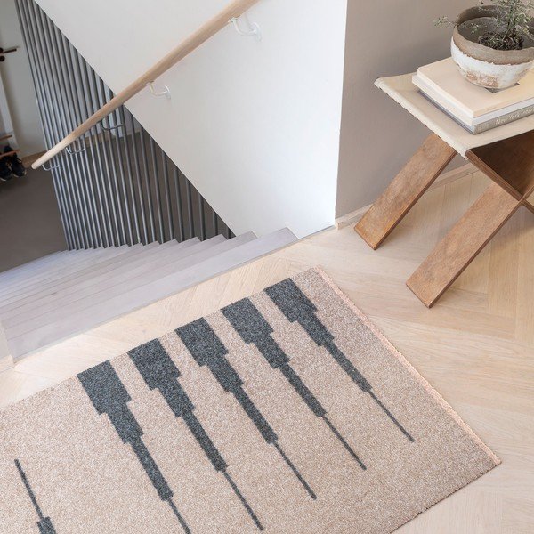 Covor bej lavabil 70x150 cm Marker – Mette Ditmer Denmark-image-1