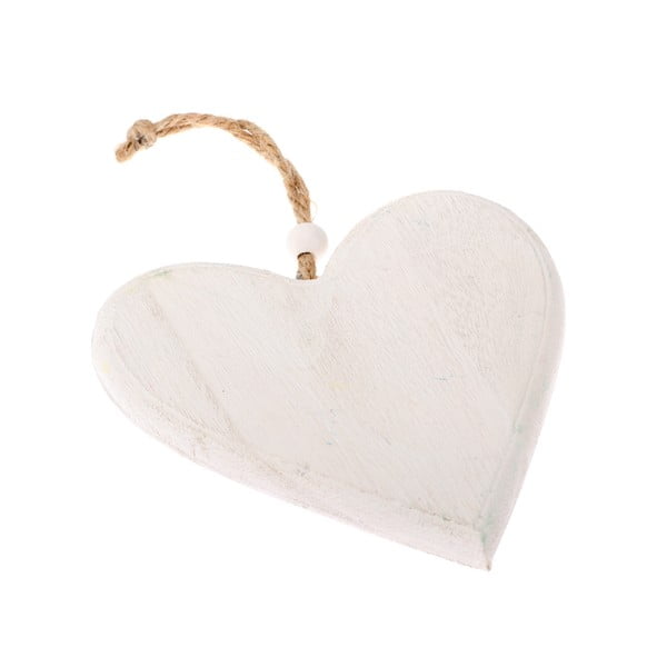 Decorațiune de agățat din lemn Dakls So Cute Heart, alb
