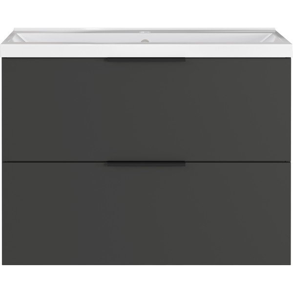 Dulap cu chiuvetă gri antracit suspendat cu aspect mat 81x65 cm Crandon – Germania-image-4