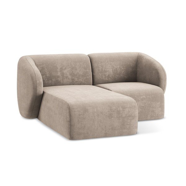 Colțar maro deschis cu tapițerie din chenille (cu colț pe partea stângă/cu șezlong) Lani – Makamii-image-4