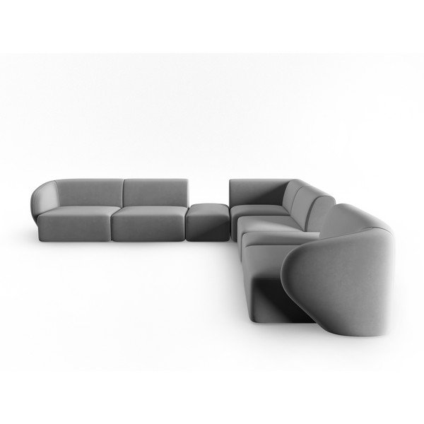 Colțar gri cu tapițerie din catifea Paolo – Milo Casa-image-2