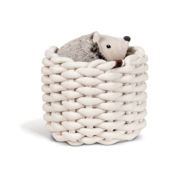 Coș de depozitare din material textil ø 21x17 cm Peach Skin Round S – Bigso-image-4