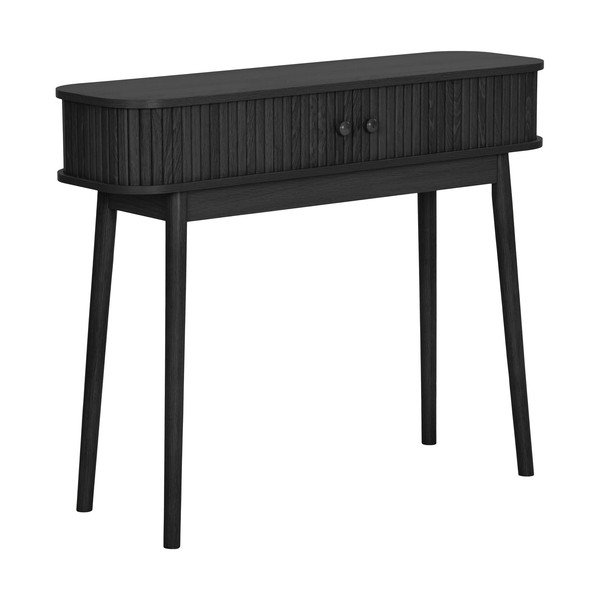 Masă consolă neagră din lemn de pin 30x100 cm Nikoo – House Nordic