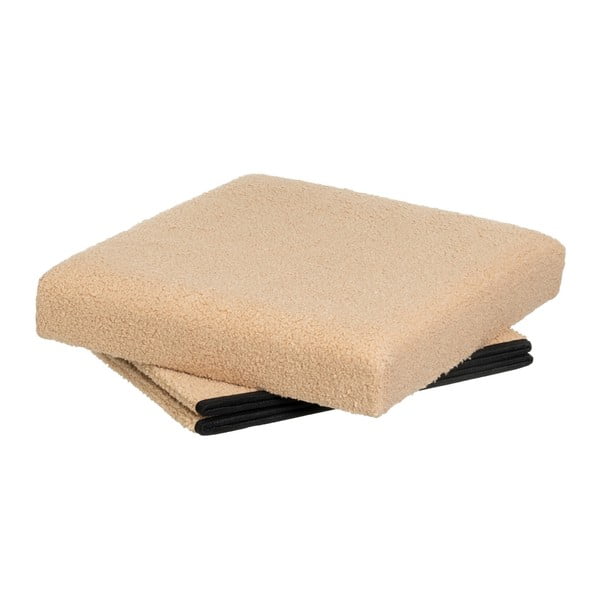 Taburet maro deschis cu tapițerie din țesătură bouclé Folding – Casa Selección-image-2