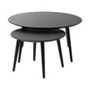 Măsuțe de cafea negre 2 buc. rotunde ø 88 cm Adda – Unique Furniture