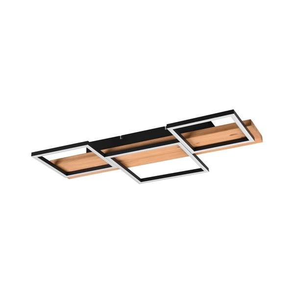 Plafonieră neagră/în culoare naturală LED cu intensitate reglabilă 34x65 cm Harper – Trio