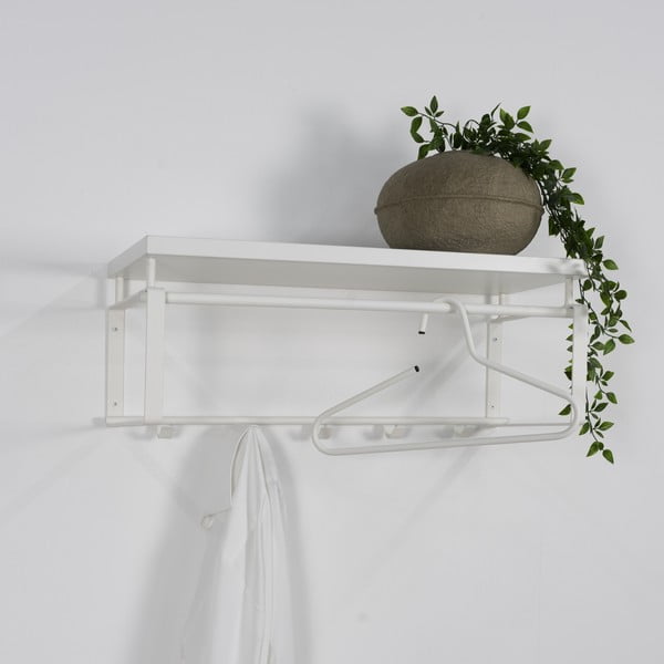 Cuier de perete alb cu raft din metal 70 cm Rex – Spinder Design-image-4