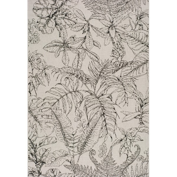 Covor de exterior Universal Tokio Leaf, 160 x 230 cm, crem