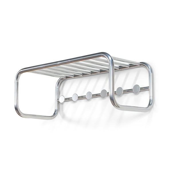 Cuier de perete argintiu cu raft din metal 72 cm Retro – Spinder Design-image-2