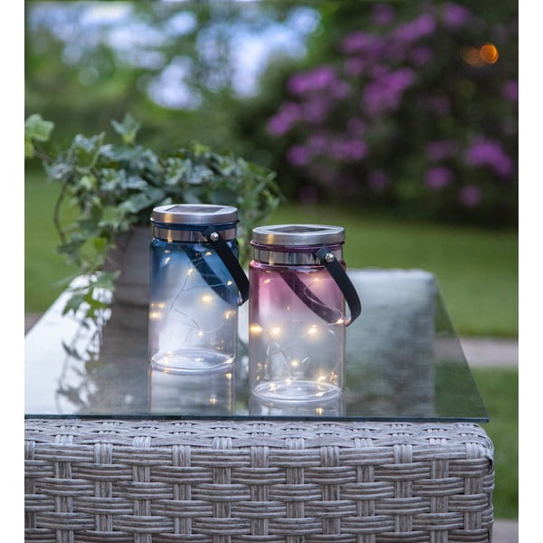 Felinar solar pentru exterior Star Trading Tint Lantern Pink, înălțime 15 cm-image-1