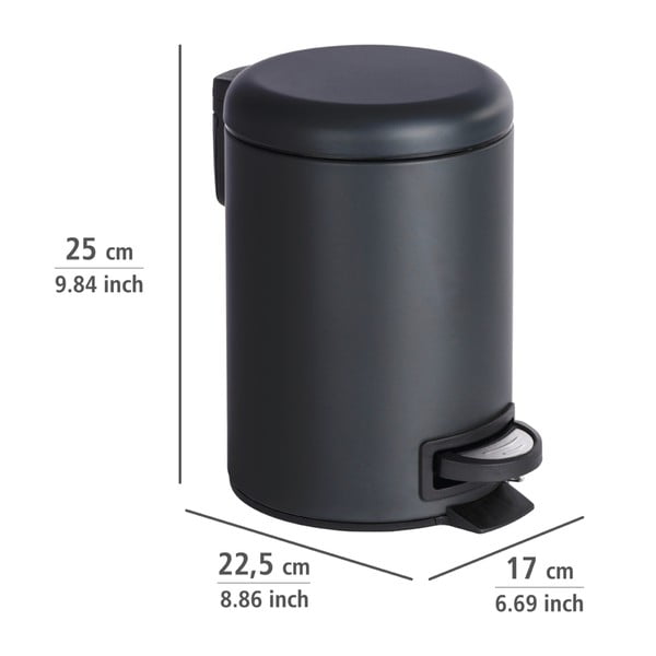 Coș deșeuri Wenko Leman, 3L, negru-image-2