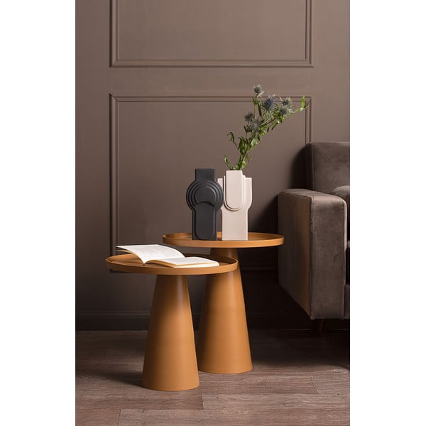 Măsuță auxiliară din metal Leitmotiv Force Force, înălțime 37,5 cm, galben muștar-image-1