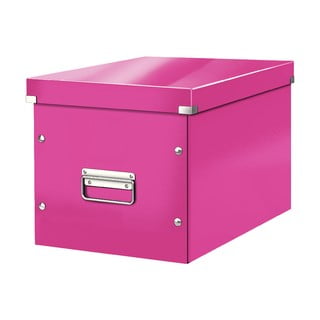 Cutie de depozitare din carton cu capac roz Click&Store - Leitz