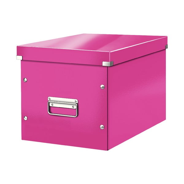 Cutie de depozitare din carton cu capac roz Click&Store - Leitz