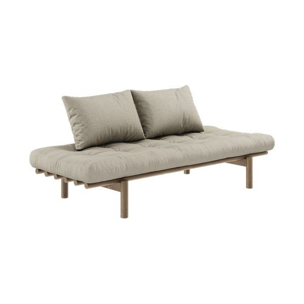 Canapea bej extensibilă cu tapițerie din in 200 cm Pace - Karup Design-image-3