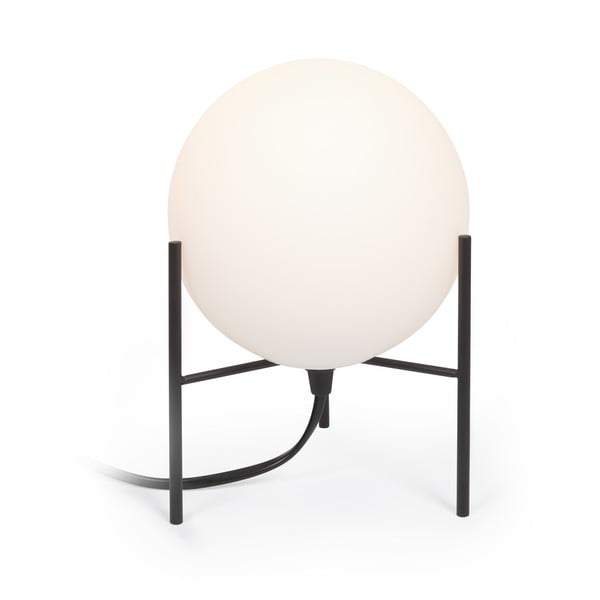 Veioză alb/negru cu abajur din sticlă (înălțime 22 cm) Seina – Kave Home