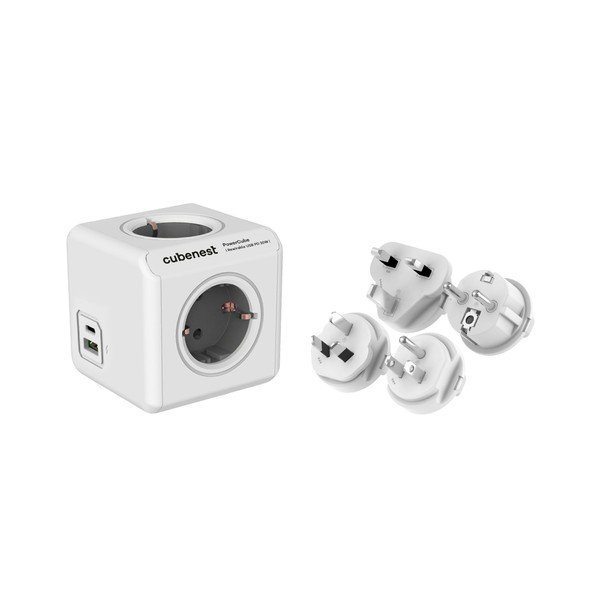 Priză 13 cm PowerCube ReWirable USB Schuko – Cubenest-image-1