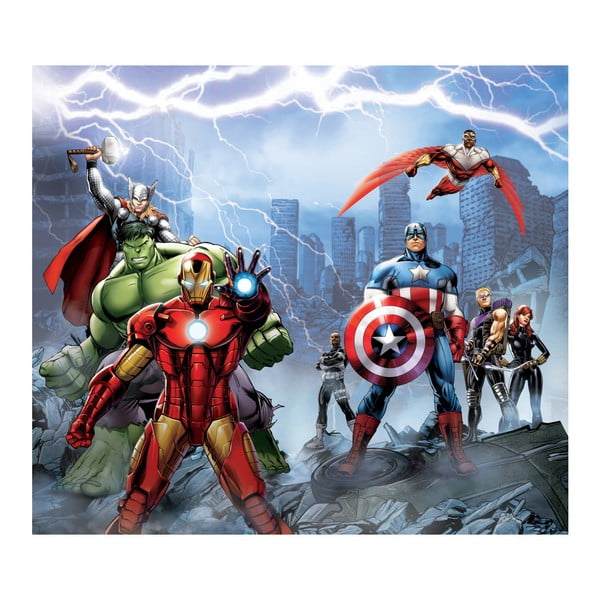 Draperie cu imagine în imprimeu AG Design Avengers, 160 x 180 cm