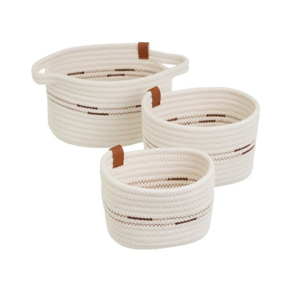 Coșuri de depozitare 3 buc. din material textil 30x18x14 cm – Casa Selección