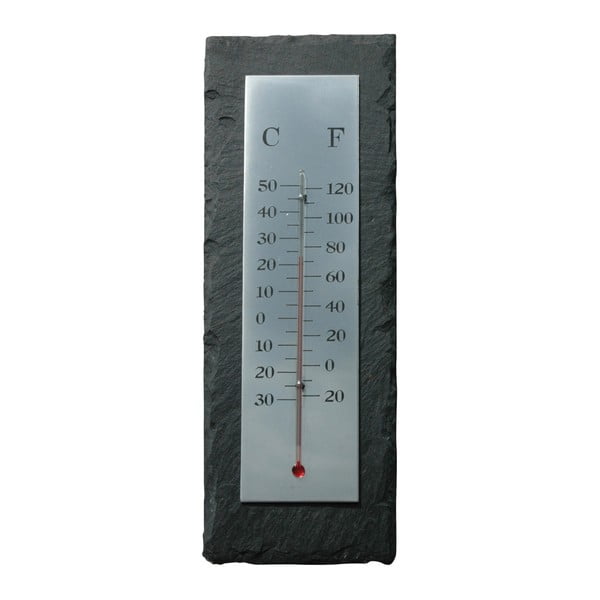 Termometru din ardezie Esschert Design Rectangle, 30 x 10 cm